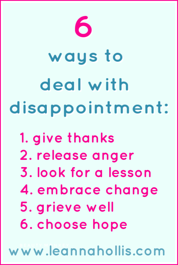 6 ways to deal with disappointment