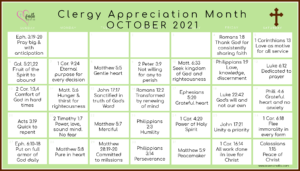 Clergy Appreciation Month